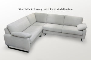 Weißes Sofa Eckgarnitur mit Stoffbezug
